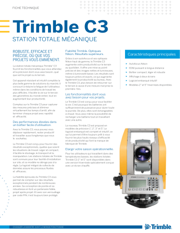 TRIMBLE C3 Fiche technique | Fixfr