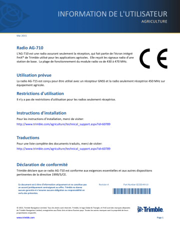 TRIMBLE FmX Integrated Display Mode d'emploi | Fixfr