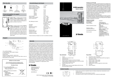 TRIMBLE Laser Receivers Mode d'emploi | Fixfr