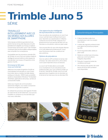 TRIMBLE Juno 5 Series Fiche technique | Fixfr