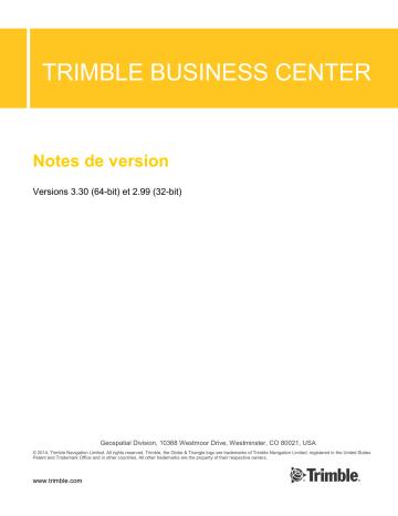 TRIMBLE Business Center Mode d'emploi | Fixfr