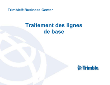 TRIMBLE Business Center Mode d'emploi | Fixfr