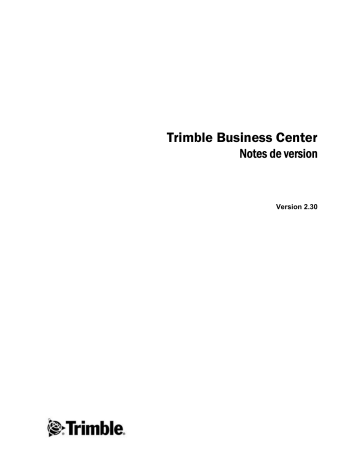 TRIMBLE Business Center Mode d'emploi | Fixfr