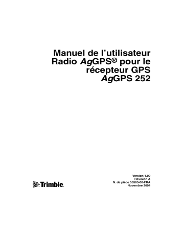 TRIMBLE AgGPS 900/450 Radio Mode d'emploi | Fixfr