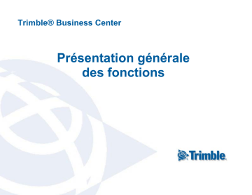 TRIMBLE Business Center Mode d'emploi | Fixfr