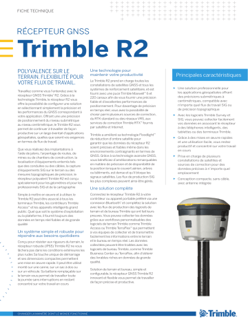 TRIMBLE R2 GNSS Receiver Fiche technique | Fixfr