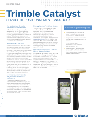 TRIMBLE CATALYST Fiche technique | Fixfr