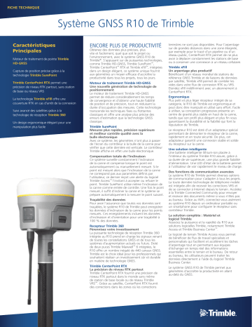 TRIMBLE R10 GNSS Fiche technique | Fixfr