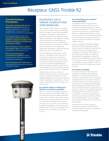 TRIMBLE R2 GNSS Receiver Fiche technique | Fixfr