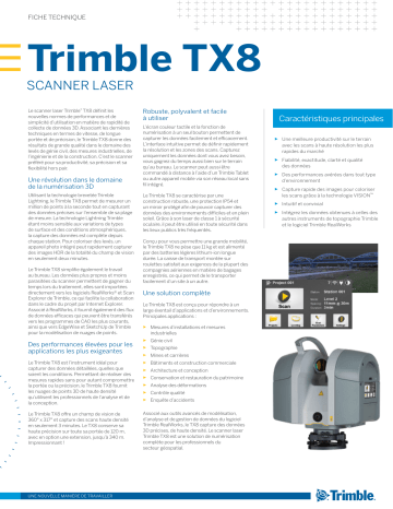 TRIMBLE TX8 Scanner Fiche technique | Fixfr