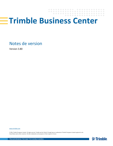 TRIMBLE Business Center Mode d'emploi | Fixfr