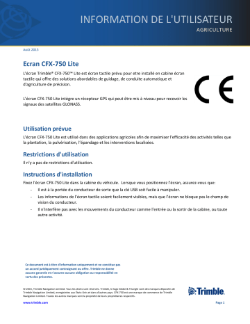 TRIMBLE CFX-750 Display Mode d'emploi | Fixfr