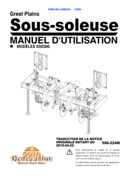 GREAT PLAINS Sub-Soiler Inline Ripper 3-6 Shank: SS0300 Mode d'emploi