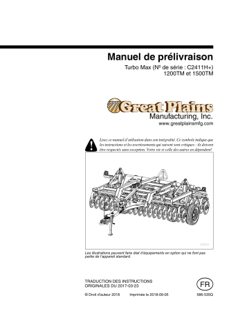 GREAT PLAINS Turbo Max (S/N C2411H+): 1200TM & 1500TM Manuel du propriétaire | Fixfr