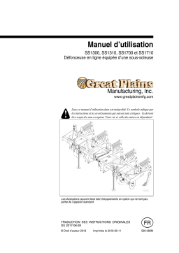 GREAT PLAINS Sub-Soiler Inline Ripper 3-8 Shank: SS1300 & SS1700 Mode d'emploi