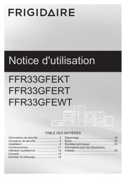 Electrolux FFR33GFERT Réfrigérateur/congélateur combiné pose libre Manuel utilisateur