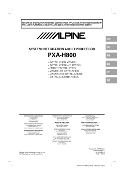 Alpine PXA-H800 Installation manuel