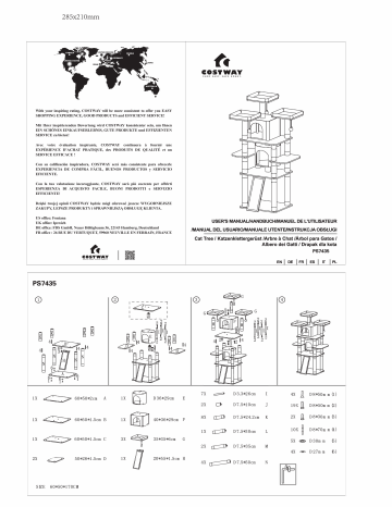 Costway PS7435 67 Inch Multi-Level Cat Tree Manuel utilisateur | Fixfr