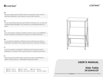 Costway JV10441 3-Tier Side Table Manuel utilisateur | Fixfr