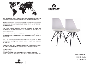 Costway KC52603 Set of 2 Mid Century Modern Side Chairs Manuel utilisateur | Fixfr