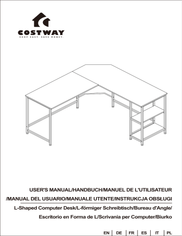 Costway HW67136 L Shaped Corner Computer Desk Manuel utilisateur | Fixfr