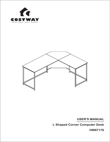 Costway HW67176 L Shaped Corner Home Office Computer Desk Home Manuel utilisateur | Fixfr