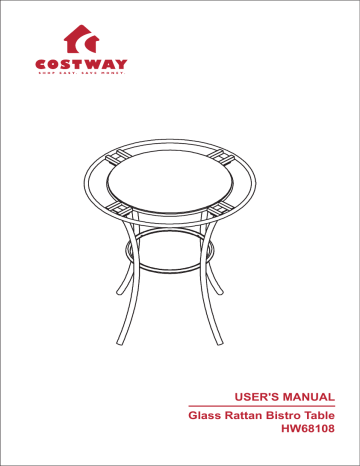 Costway HW68108 Round Rattan Wicker Coffee Table Manuel utilisateur | Fixfr