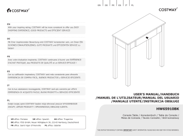 Costway HW65910 Small Space Console Table Manuel utilisateur | Fixfr