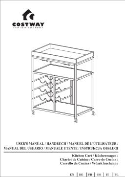 Costway HW67064 3-Tier Wood Rolling Kitchen Serving Cart Manuel utilisateur