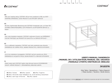 Costway JV10376 3-Tier Sofa Side Table Manuel utilisateur | Fixfr