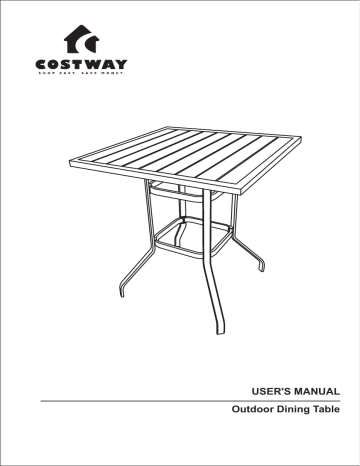 Costway NP10141-12 32 Inches Outdoor Steel Square Bar Table Manuel utilisateur | Fixfr