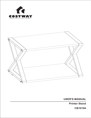 Costway CB10194 Desktop Printer Stand 2 Tiers Storage Shelves Manuel utilisateur | Fixfr