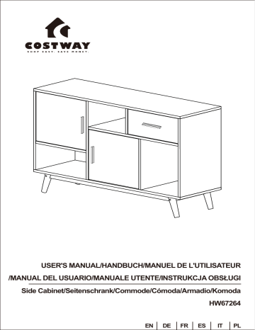Costway HW67264 Sideboard Storage Cabinet Manuel utilisateur | Fixfr