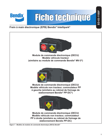 BENDIX SD-03-1189 INTELLIPARK ELECTRONIC PARK BRAKE SYSTEM Manuel utilisateur | Fixfr