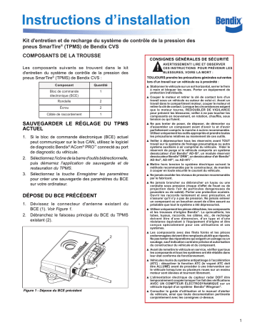 BENDIX S-1681 ® Tire Pressure Monitoring System (TPMS) Replacement Service Kit Guide d'installation | Fixfr