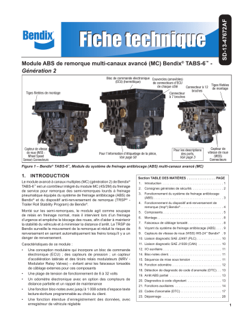 BENDIX SD-13-47672A TABS‑6 Advanced Multi-Channel Trailer ABS Module Manuel utilisateur | Fixfr