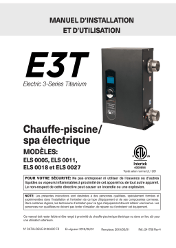 Rheem ELS-M-0018-1-Ti Residential Pool /Spa Heater Mode d'emploi