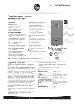 Rheem RTEH4277T Commercial Tankless Electric spécification