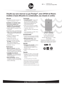 Rheem CRTGH95DVELP-1 Condensing Tankless spécification