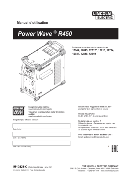 Lincoln Electric Power Wave R450 CCC - 12849 Mode d'emploi