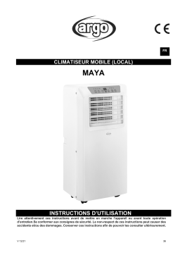 Argo MAYA PORTABLE AIR CONDITIONER Manuel utilisateur