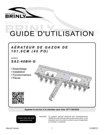 Brinly SA2-40BH-G 40″ Tow-Behind Spike Aerator Manuel du propriétaire | Fixfr