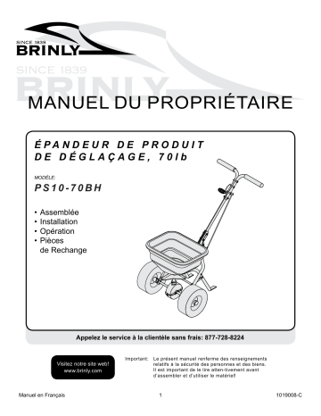 Brinly PS10-70BH 70 lbs. Capacity Broadcast Ice Melt Spreader Manuel du propriétaire | Fixfr
