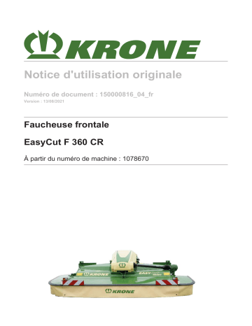 Krone BA EasyCut F 360 CR gez./ges. Mode d'emploi | Fixfr