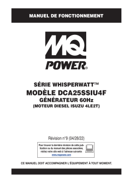 MQ Power DCA25SSIU4F Simple phase et triphasé 6-85kVA Mode d'emploi