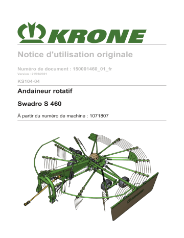 Krone BA Swadro S 460 (KS104-04) Mode d'emploi | Fixfr