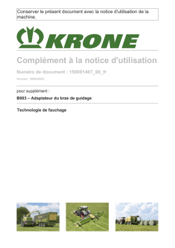 Krone Adaptateur du bras de guidage Mode d'emploi