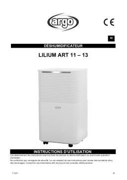 Argo LILIUM ART 11 DEHUMIDIFIER Manuel utilisateur