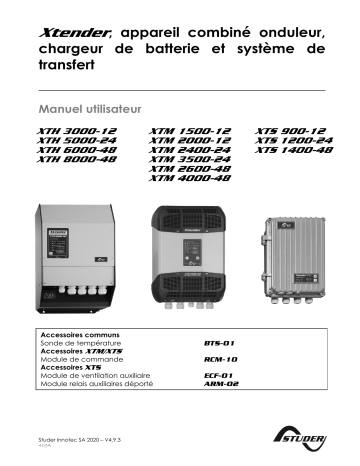 STUDER Xtender series Manuel utilisateur | Fixfr