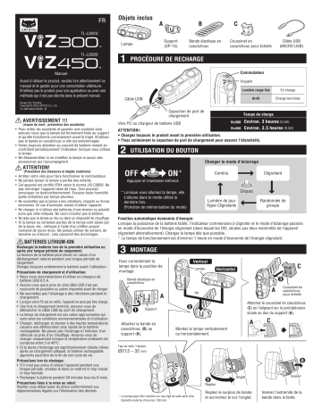 ViZ450 [TL-LD820] | Cateye ViZ300 [TL-LD810] Safety light Manuel utilisateur | Fixfr